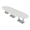Skutchi Designs 45 in W, 165.75 in L, 29 in H, Engineered Wood Top, White HAR-BOVL-46X168-DOU-WHCYPRESS - alternate 1